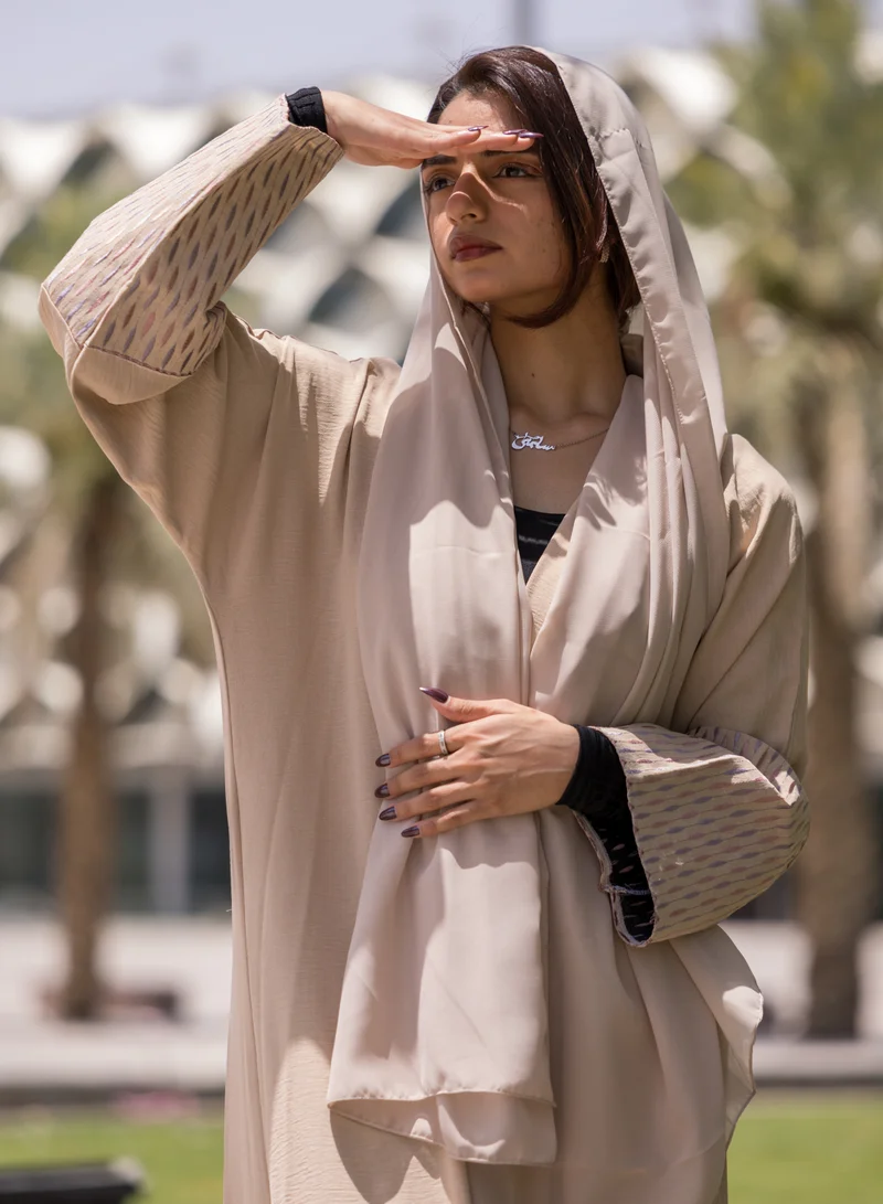 FASHION LINE Embroidered V-Open Neck Unique Design Abaya