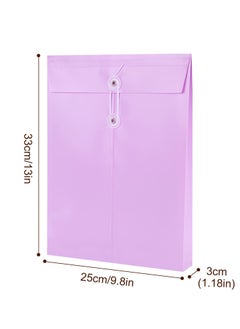 KASTWAVE A4 Folder, Plastic Expandable Envelope Document Bag with String Tie Closure , Large Capacity Information Bag for Home Office School 8pcs, 4 Colors  - Image 5