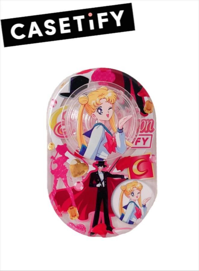 Casetify Sailor Moon Phone Grip Stand Compatible with MagSafe, MagSafe Phone Grip Holder, Wireless Charging Compatible Pink - Image 1