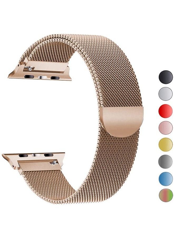 VINSOC - Milanese Stainless Steel Watch Band Compatible with iWatch Series (38mm, Rose Gold) - Image 1