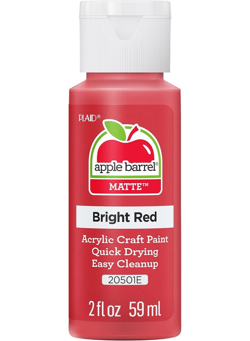 Apple Barrel Acrylic Paint in Assorted Colors (2 oz), 20501, Bright Red