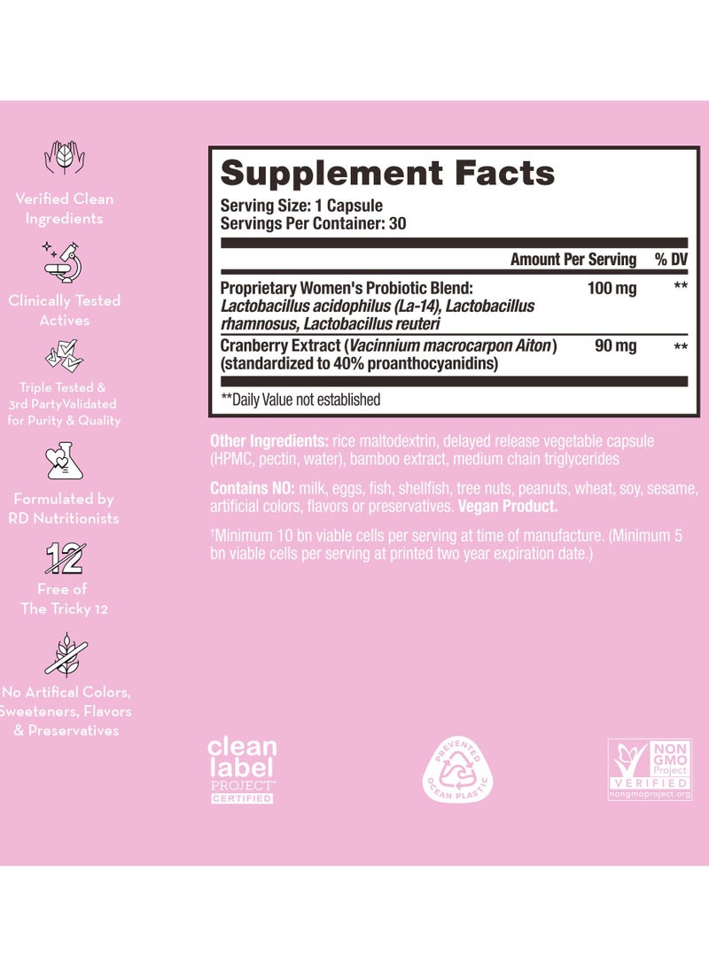 HUM - Private Party - cranberry PACs + probiotics 3 strans, 10 bn organisms Supports Urinary Track Health | 30 Dietary Supplements - Image 1