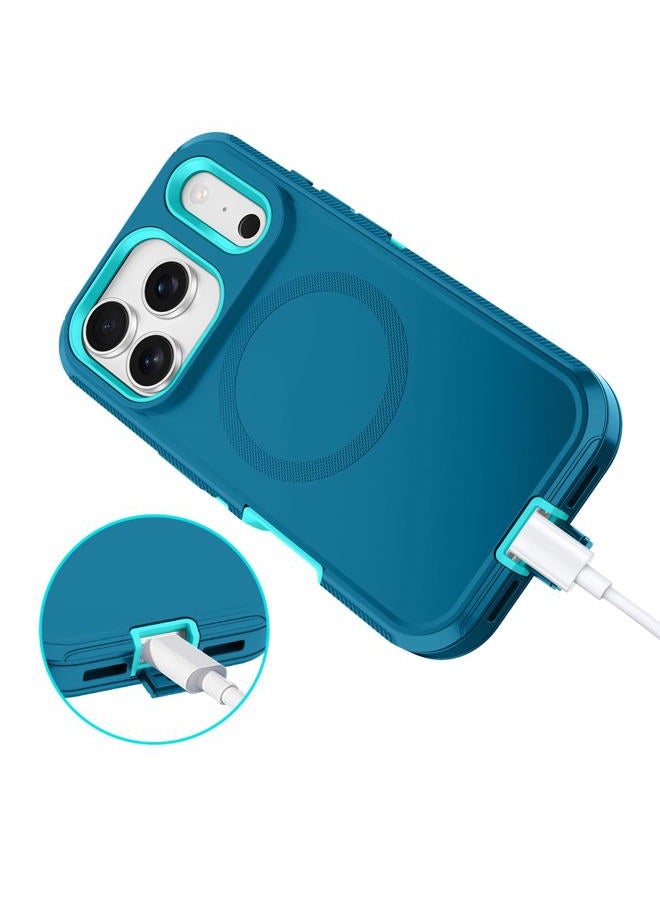 I-HONVA for iPhone 17 Pro Max Case [Compatible with MagSafe] Shockproof 3-Layer Full Body Protection [Without Screen Protector] Rugged Heavy Duty Cover Case for Apple iPhone 17 Pro Max,Turquoise - Image 5
