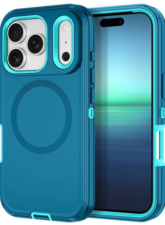 I-HONVA for iPhone 17 Pro Max Case [Compatible with MagSafe] Shockproof 3-Layer Full Body Protection [Without Screen Protector] Rugged Heavy Duty Cover Case for Apple iPhone 17 Pro Max,Turquoise - Image 1