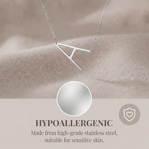 WIGERLON Stainless Steel Initial Letters Necklace for Women Color 18K Silver Plated from A-Z Letter G - Image 5