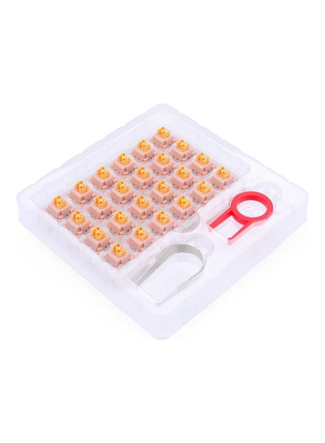 Redragon A113 Bullet-QL Soft Linear Mechanical Switch 3-Pin Plate Mounted Cherry MX Quiet Equivalent Hot-Swappable DIY Keyboard Switch Mod 50 Million Click (24 Pcs Switches, Keycap + Switch Puller) - Image 2