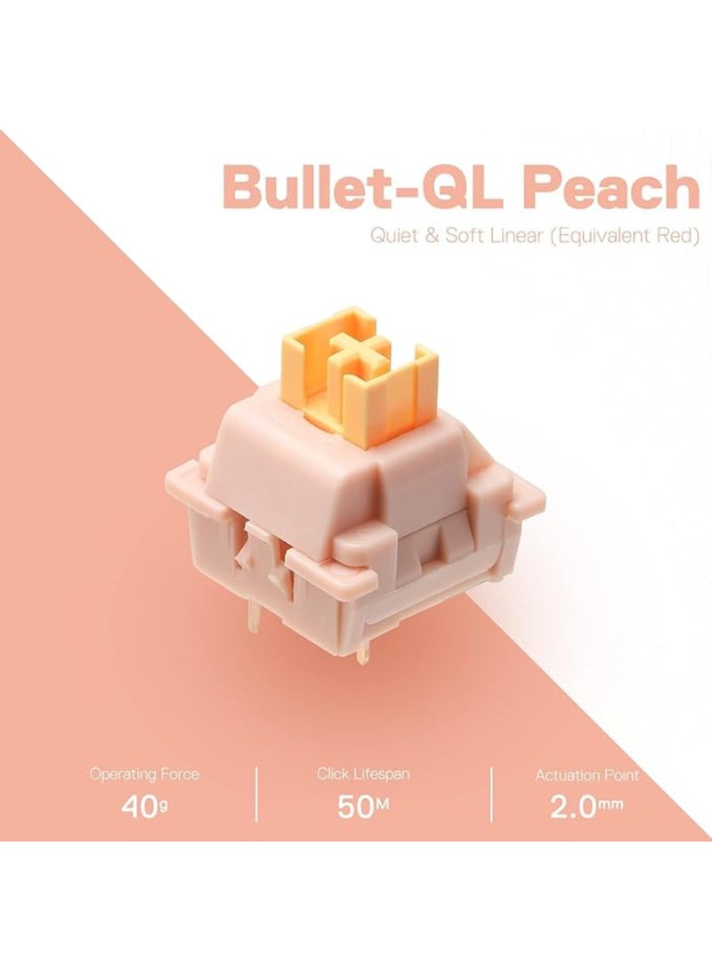 Redragon A113 Bullet-QL Soft Linear Mechanical Switch 3-Pin Plate Mounted Cherry MX Quiet Equivalent Hot-Swappable DIY Keyboard Switch Mod 50 Million Click (24 Pcs Switches, Keycap + Switch Puller) - Image 5