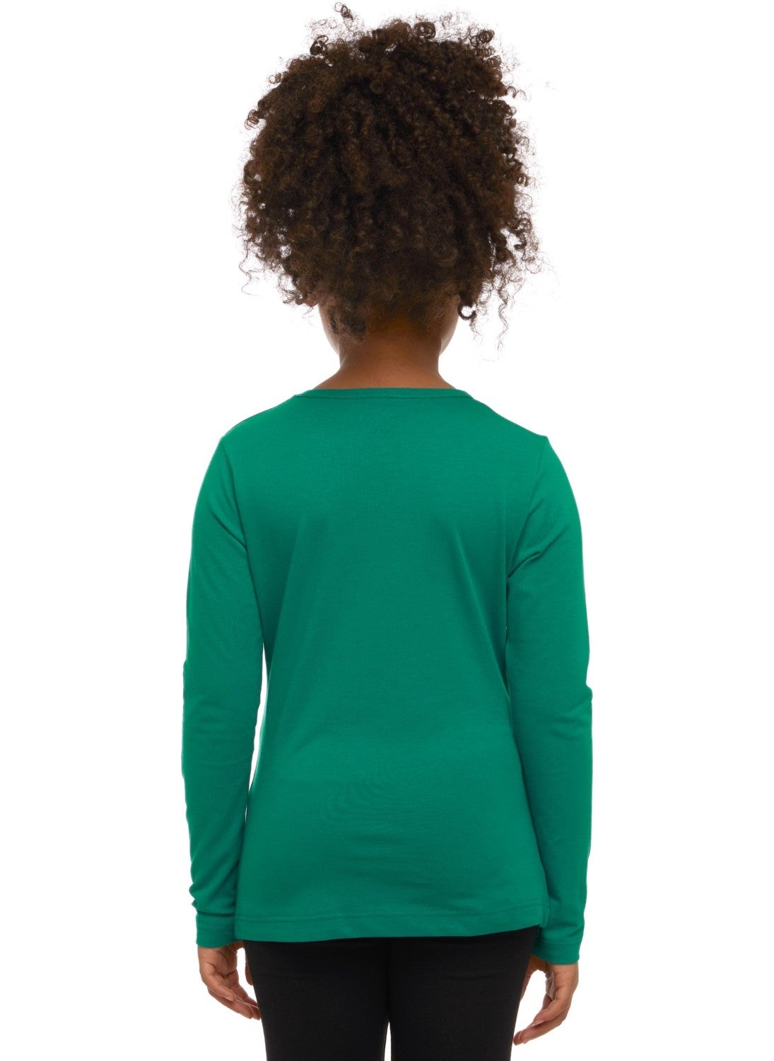 Lovetti - Dark Green Basic Seasonal Lycra Long Sleeve Girls T-Shirt - Image 1