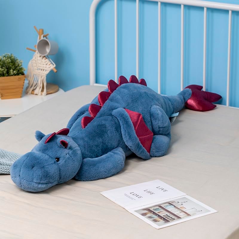Leahaoe Weighted Dragon Stuffed Animal 10Lbs 43.3" Soft and Sturdy Weighted Stuffed Animals for Adults and Kids, Large Blue Stuffed Animal - Image 1