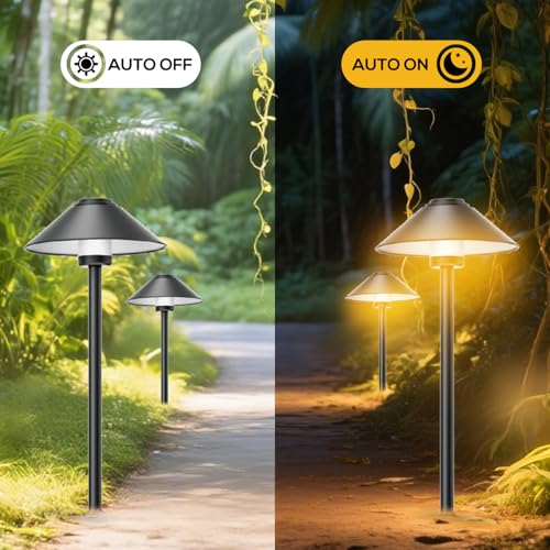 Banord 4 Pack Dusk to Dawn Outdoor Pathway Lights，Dimmable LED Landscape Path Lights, Timer & Memory Function, IP65 Waterproof Wired Low Voltage Landscape Lighting with Transformer - Image 5