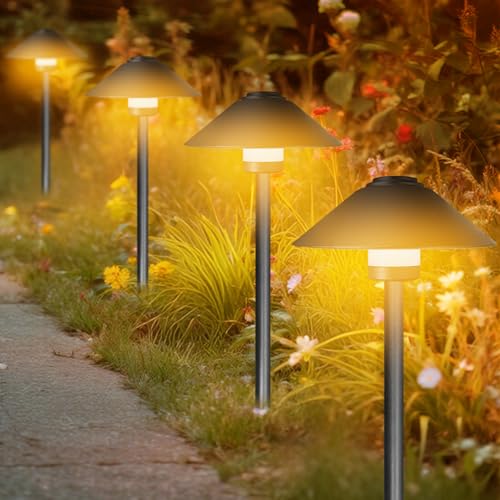 Banord 4 Pack Dusk to Dawn Outdoor Pathway Lights，Dimmable LED Landscape Path Lights, Timer & Memory Function, IP65 Waterproof Wired Low Voltage Landscape Lighting with Transformer - Image 2