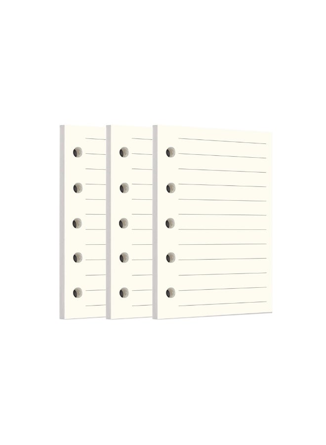 Zelten 3 Pack A8 120 Sheets/240 Pages Lined Loose Leaf Punched Paper Refills Paper for 5 Hole Binder Personal Organizer Diary Notebook Refillable Planner - Image 1