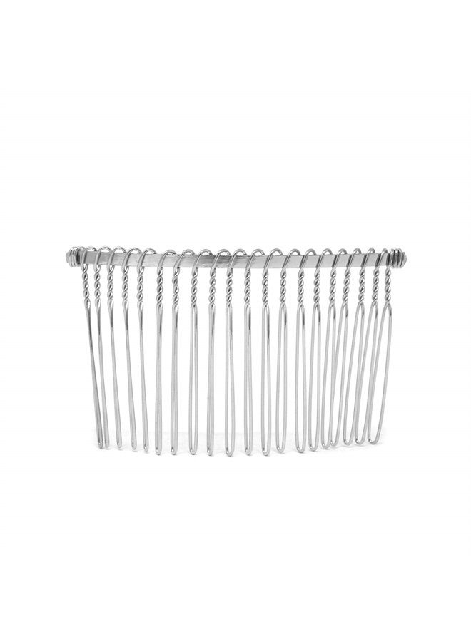 Honbay 6PCS Silver Fancy DIY Hair Clips Metal Wire Hair Combs Bridal Wedding Veil Combs (20 teeth) - Image 1