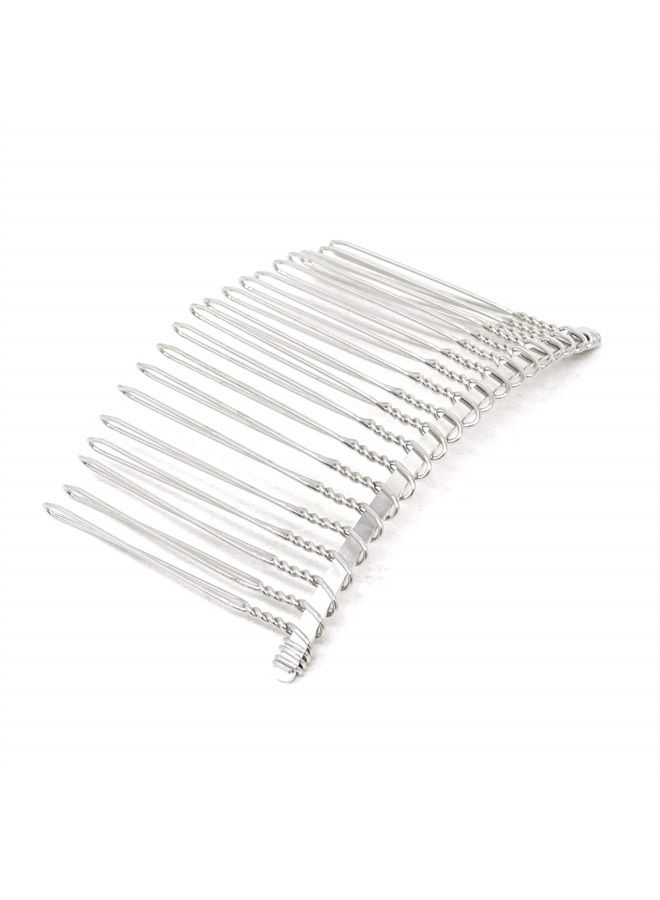 Honbay 6PCS Silver Fancy DIY Hair Clips Metal Wire Hair Combs Bridal Wedding Veil Combs (20 teeth) - Image 3