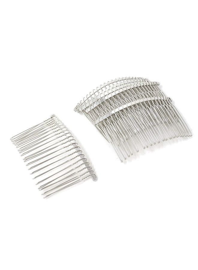 Honbay 6PCS Silver Fancy DIY Hair Clips Metal Wire Hair Combs Bridal Wedding Veil Combs (20 teeth) - Image 4