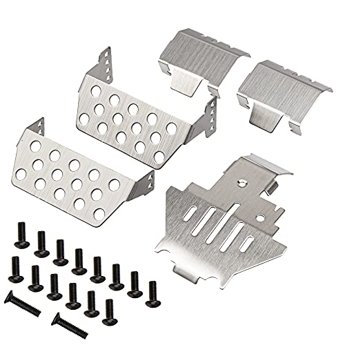 Share Goo 5PCS ShareGoo Stainless Steel RC Skid PlateRC Chassis Armor Protector Plate Protection Compatible with Traxxas TRX4 820564 110 RC Crawler Car - Image 1