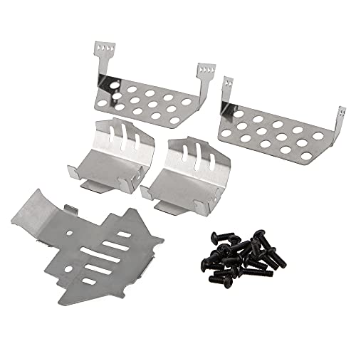 Share Goo 5PCS ShareGoo Stainless Steel RC Skid PlateRC Chassis Armor Protector Plate Protection Compatible with Traxxas TRX4 820564 110 RC Crawler Car - Image 5