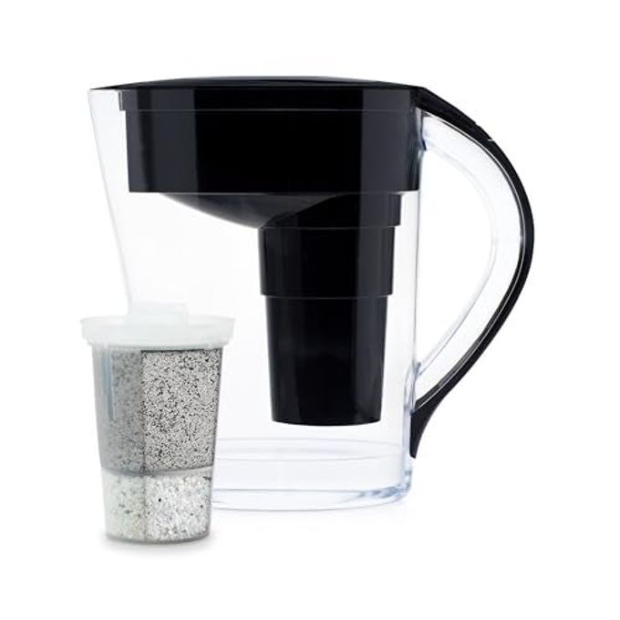 MINA ALKALINE PITCHER 9CUP AT WATER FILTER SYSTEM THAT ADDS MINERALS AND MAKES ALKALINE WATER FLUORIDE CHLORINE AND LEAD WATER FILTER AMERICAN FILTRATION MEDIA