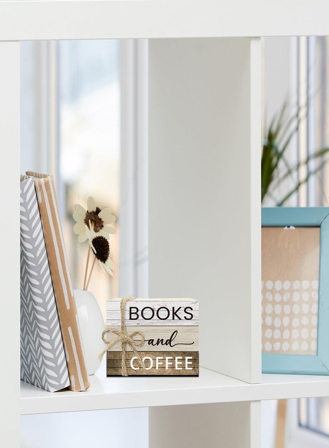 كتب ديكور للمنزل، مجموعة كتب خشبية لتزيين الطاولة، كتب وديكور قهوة لغرفة المعيشة، رف كتب، مكتب، ركن قهوة، ديكور كتب ريفية مكدسة (L02) - Image 4