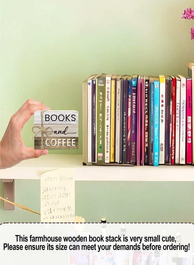 كتب ديكور للمنزل، مجموعة كتب خشبية لتزيين الطاولة، كتب وديكور قهوة لغرفة المعيشة، رف كتب، مكتب، ركن قهوة، ديكور كتب ريفية مكدسة (L02) - Image 2