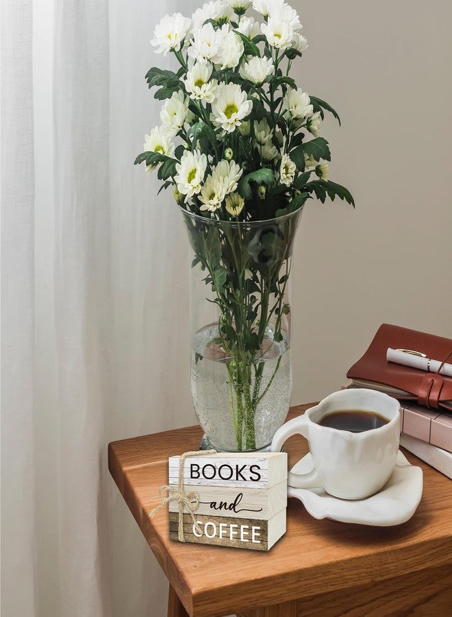 كتب ديكور للمنزل، مجموعة كتب خشبية لتزيين الطاولة، كتب وديكور قهوة لغرفة المعيشة، رف كتب، مكتب، ركن قهوة، ديكور كتب ريفية مكدسة (L02) - Image 5