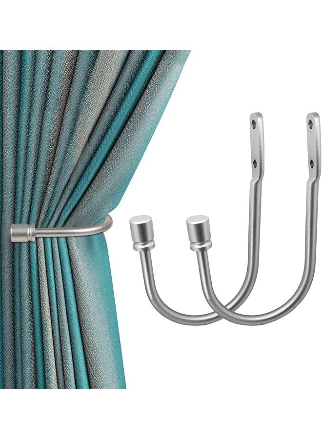 erorex Curtain Holdback, 2 Pcs Curtain Tiebacks with Classic End Cap U Shaped Window Drapery Holder Curtain Hook Curtain Tiebacks Hooks for Drapes Wall Mounted Window Curtain Holder for Home Decor  - Image 1