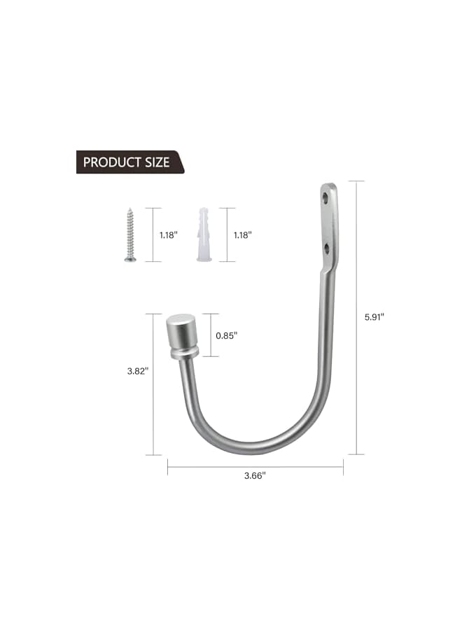 erorex Curtain Holdback, 2 Pcs Curtain Tiebacks with Classic End Cap U Shaped Window Drapery Holder Curtain Hook Curtain Tiebacks Hooks for Drapes Wall Mounted Window Curtain Holder for Home Decor  - Image 4