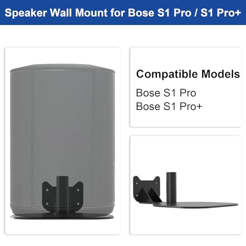 Maozhren Upgraded Speaker Wall Mount for Bose S1 Pro/S1 Pro+, Hidden Wall Mount Speaker Bracket for Bose Speakers Mounting Bracket, Black - Image 2