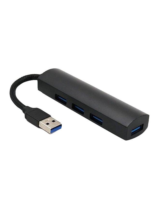 NIBEMINENT 4-Port High Speed USB HUB Black  - Image 1