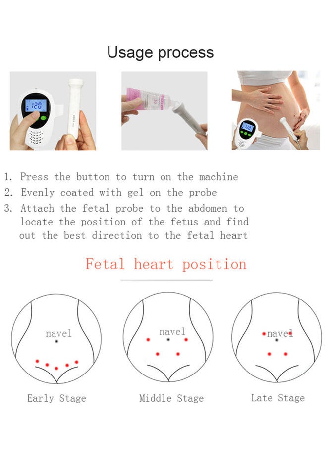 LEXIN Potable Ultrasound Doppler Fetal Heart Rate Monitor  - Image 5