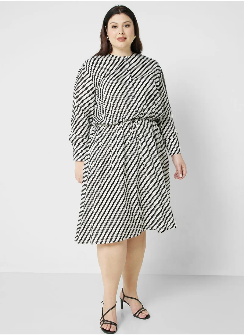 TOMMY HILFIGER Printed Tie Detail Dress