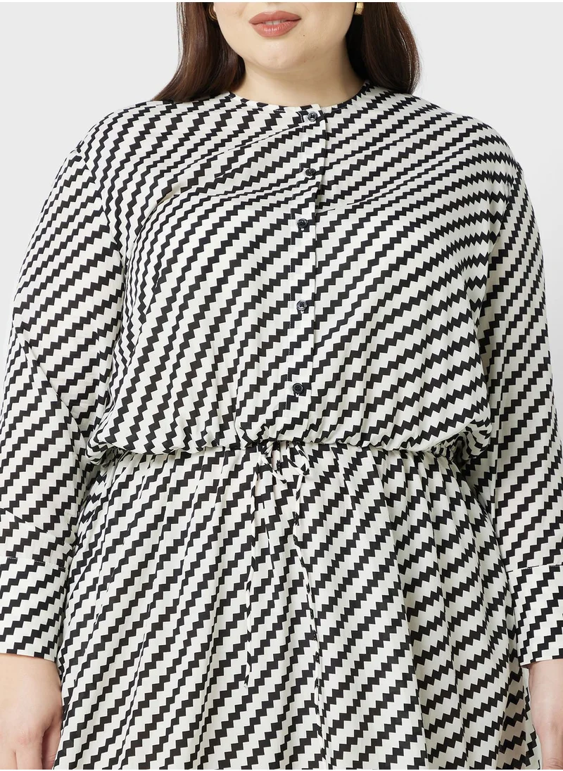 TOMMY HILFIGER Printed Tie Detail Dress