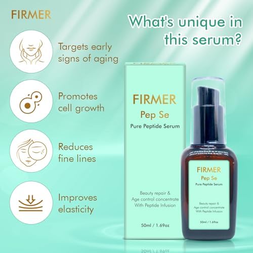 Firmer Pure Peptide Antiaging Serum that Boosts Collagen Elastin Reduces Fine Lines Wrinkles Skin Tightening Firming Hydrating UV Repair Face Neck for Men Women50ml Pack of 2 - Image 4