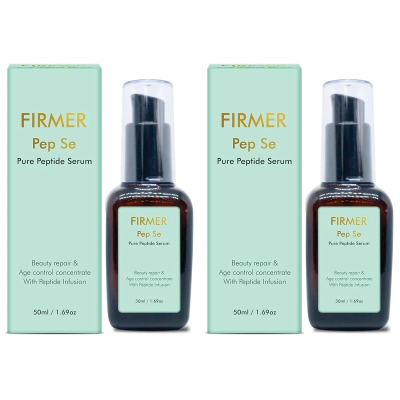 Firmer Pure Peptide Antiaging Serum that Boosts Collagen Elastin Reduces Fine Lines Wrinkles Skin Tightening Firming Hydrating UV Repair Face Neck for Men Women50ml Pack of 2 - Image 1