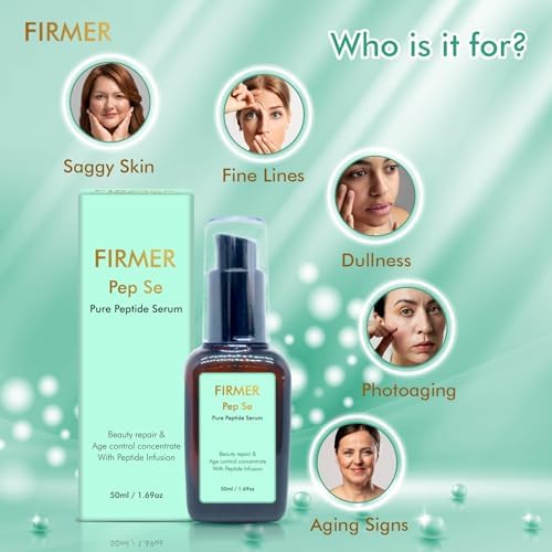 Firmer Pure Peptide Antiaging Serum that Boosts Collagen Elastin Reduces Fine Lines Wrinkles Skin Tightening Firming Hydrating UV Repair Face Neck for Men Women50ml Pack of 2 - Image 5