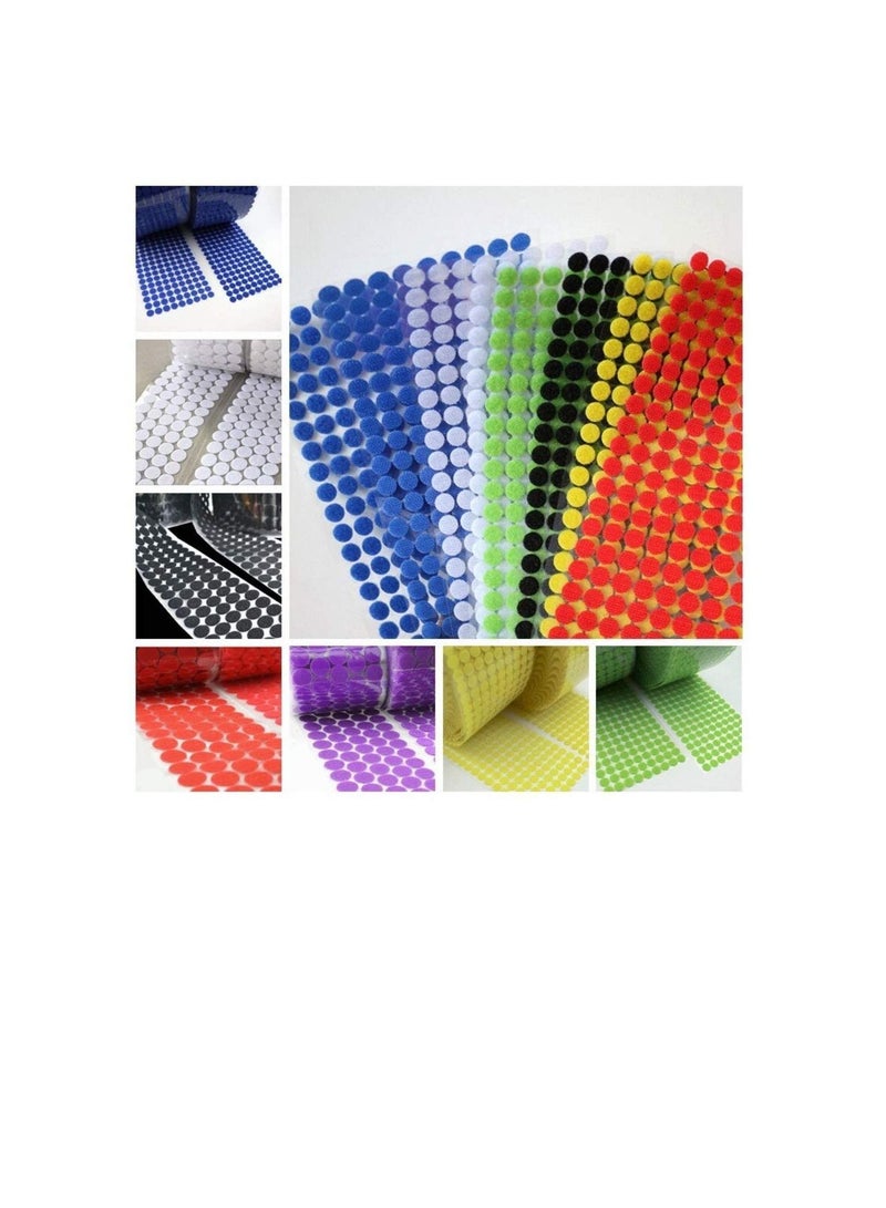 Rapex 10mm Dia Nylon Fabric Sticky Back Round Coins Hook & Loop Self Adhesive Fastener Dots Tapes Hook Loop Tape (White x 100 coins, 10mm) - Image 2