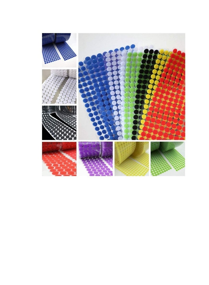 Rapex 10mm Dia Nylon Fabric Sticky Back Round Coins Hook & Loop Self Adhesive Fastener Dots Tapes Hook Loop Tape (White x 100 coins, 10mm) - Image 1