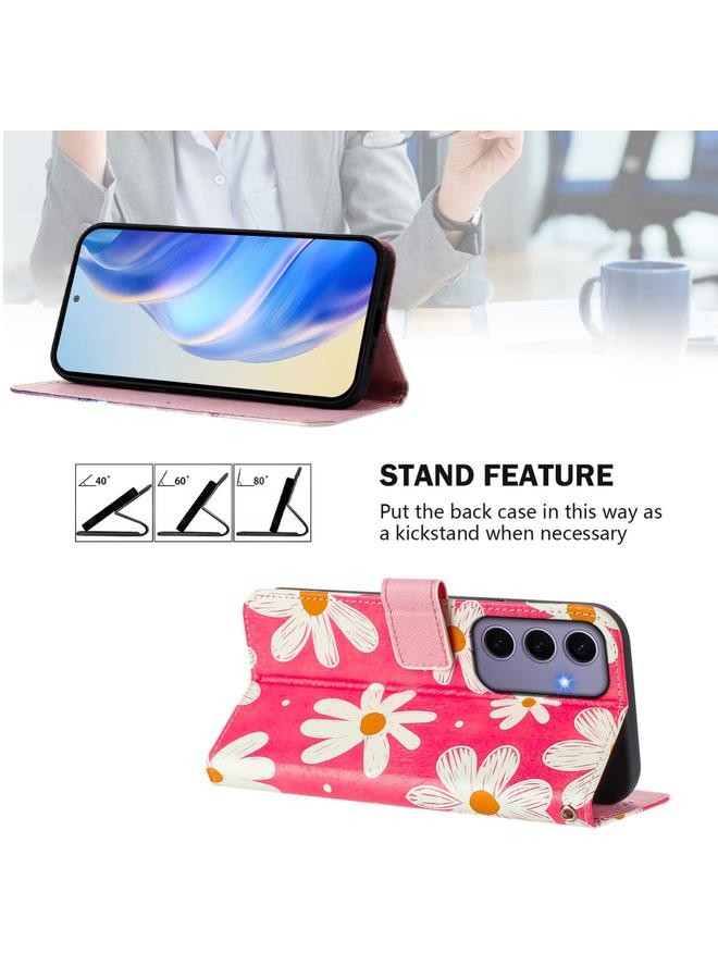 اس-توب جراب لهاتف Samsung Galaxy S24 5G، جراب جلدي بنمط رسم ملون فني - Image 3