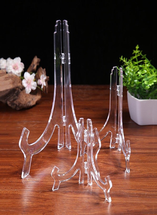 LonlyEagle 6 Pack 8 Inch Clear Plastic Easels or Stand/Plate Holders to Display Pictures or Other Items at Weddings, Plate Stands for Home Decoration, Birthdays, Tables - Image 3