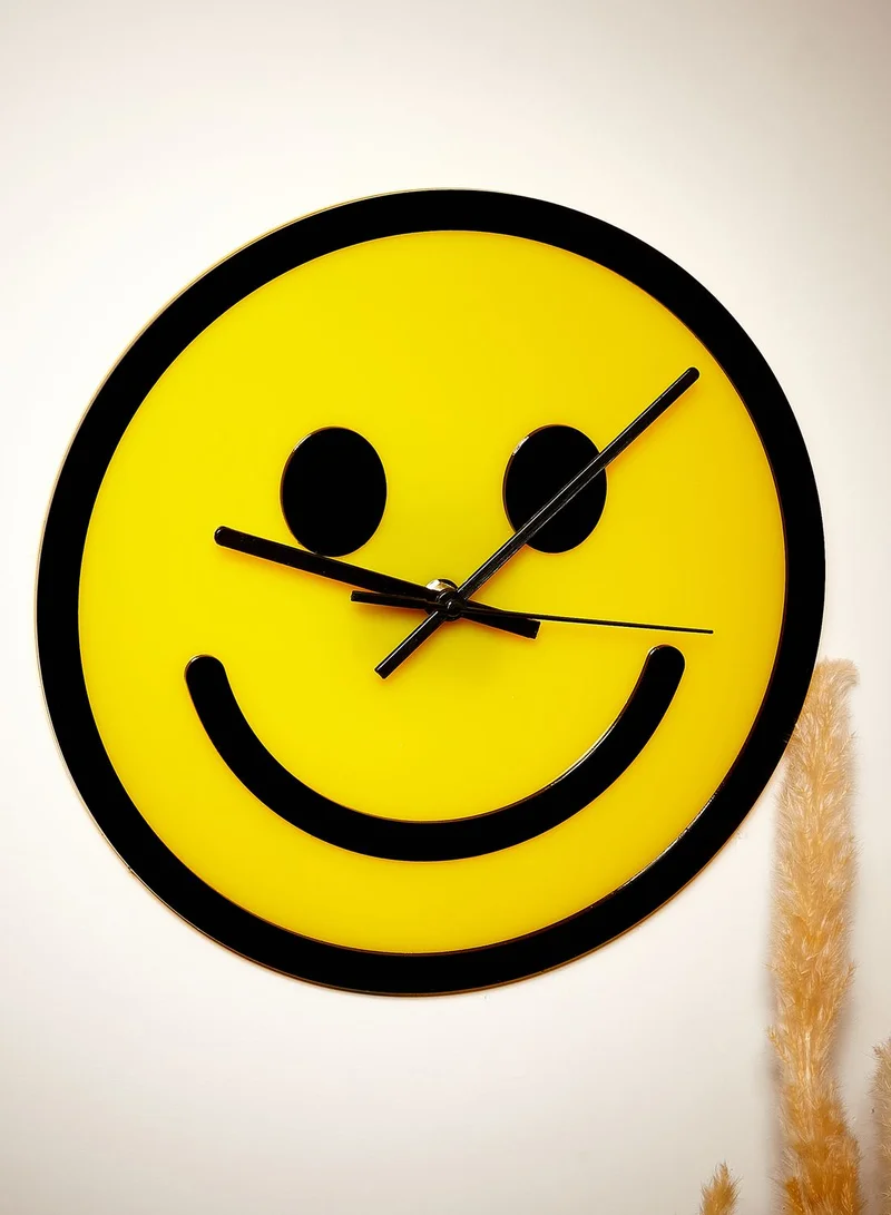 Flamingo Candles Smiley Face Clock