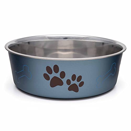 Loving Pets Bella Dog Bowls Stainless Steel Dog Cat Bowls Spill Proof Dog Food Bowl Cat Bowl Puppy Essentials Pet Supplies Great for Home Travel Medium 2025 lbs Blueberry