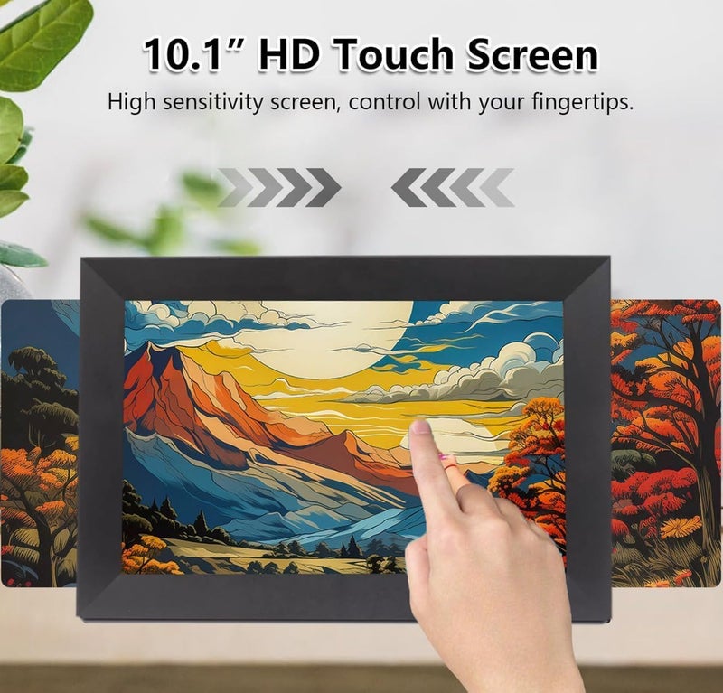 PICCASIO™ 32GB Smart WiFi Digital Photo Frame with 10.1 inch IPS Touch Screen and 32GB Storage, Perfect for Displaying Your Favorite Photos and Videos - Image 5