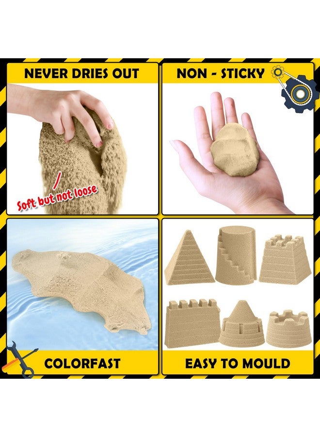 ESSENSON Construction Sensory Bin - Play Sand Kit with Toy Truck and 4lbs Magical Sand, Pretend Play Beach Sensory Toy Sandbox, Kids Gifts for Girls and Boys - Image 3