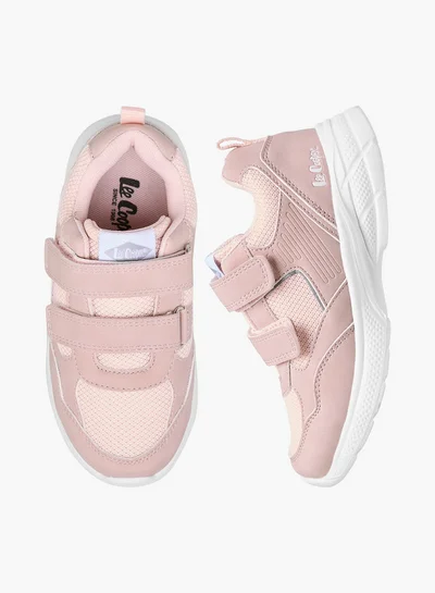 Lee Cooper Girls' Panelled Sneakers with Hook and Loop Closure