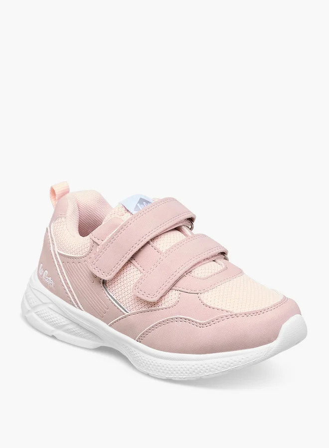 Lee Cooper Girls' Panelled Sneakers with Hook and Loop Closure