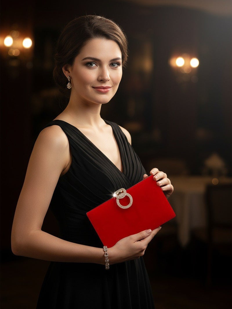 New Style Exquisite Evening Bag With Rhinestones, Fashionable And Elegant, Simple Clutch, Versatile And Stylish For Wedding Dresses - Image 2