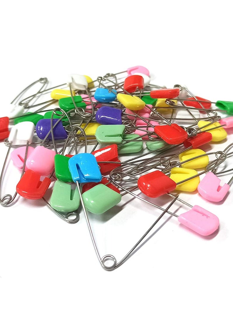 KASTWAVE Diaper Pins, 50 Pieces of Colorful Pins Hanging Children's Plastic Buckle Pins with Safety Locking Closure Baby's Diaper Hooks Quick Drying Hanging Pins (5.4 cm)  - Image 5