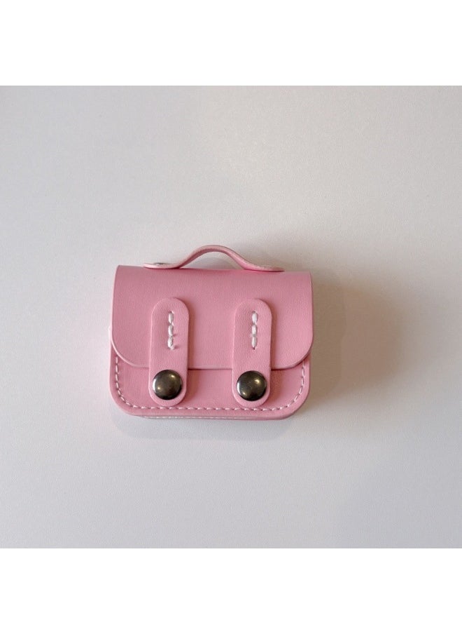 Generic - Simple For Apple Earphone Case Bluetooth Headset Pro2 Pink Earphone Case Vermilion AirPods Flip Case Ear-Color:[pink Flip Backpack]-Applicable Models:【Airpods 4】 - Image 1
