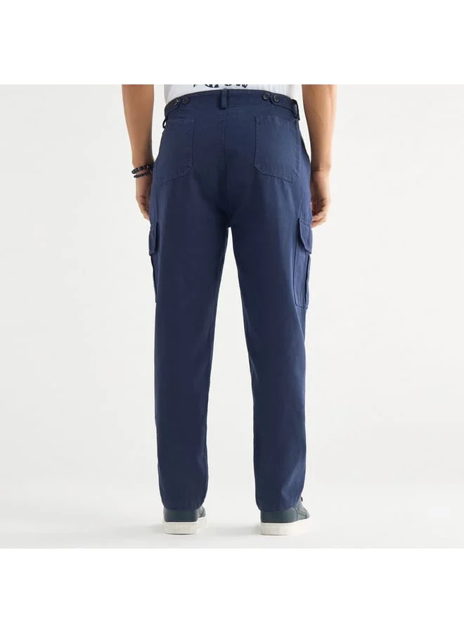 Splash FAV Solid Regular Fit Pants with Flexi Waist and Pockets