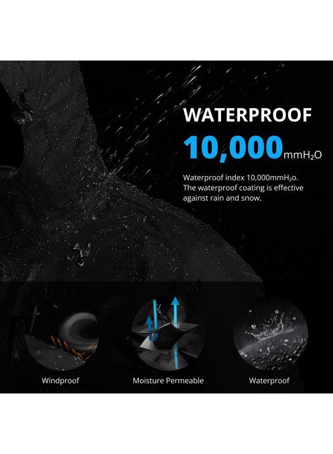 CAMEL CROWN Men's 3 in 1 Ski Snow Jacket Waterproof Winter Snow Coat Windproof Warm Fleece Lining Hiking Rain Jacket Hooded, Black, L - Image 5